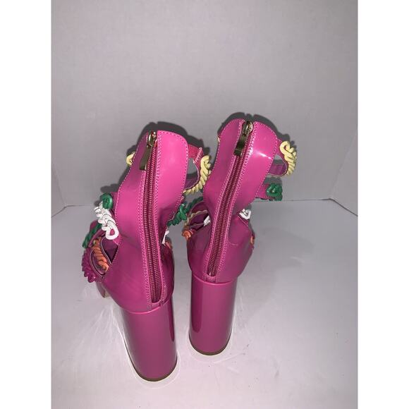 Azalea Wang Pink Corrine Chain Link Platform Sandals Size 7.5 - Picture 3 of 8